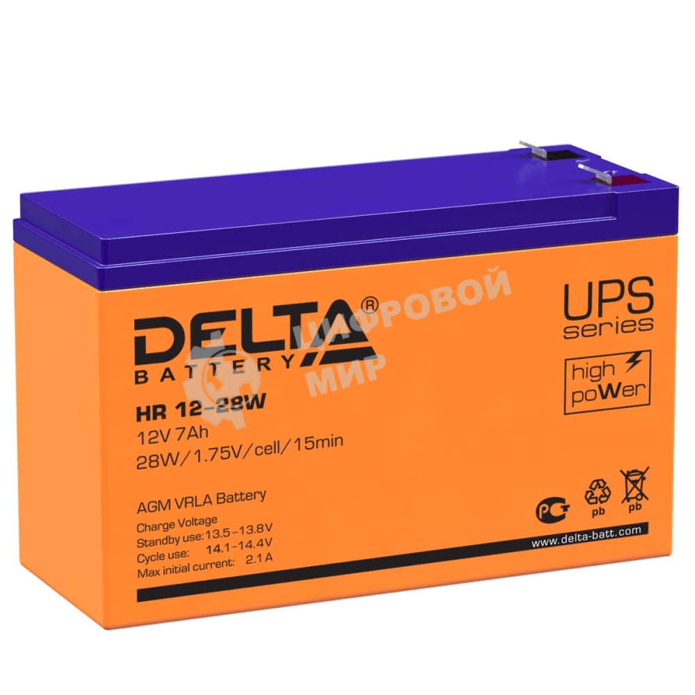 Батарея для ИБП Delta HR 12-28 W (12V, 7Ah)