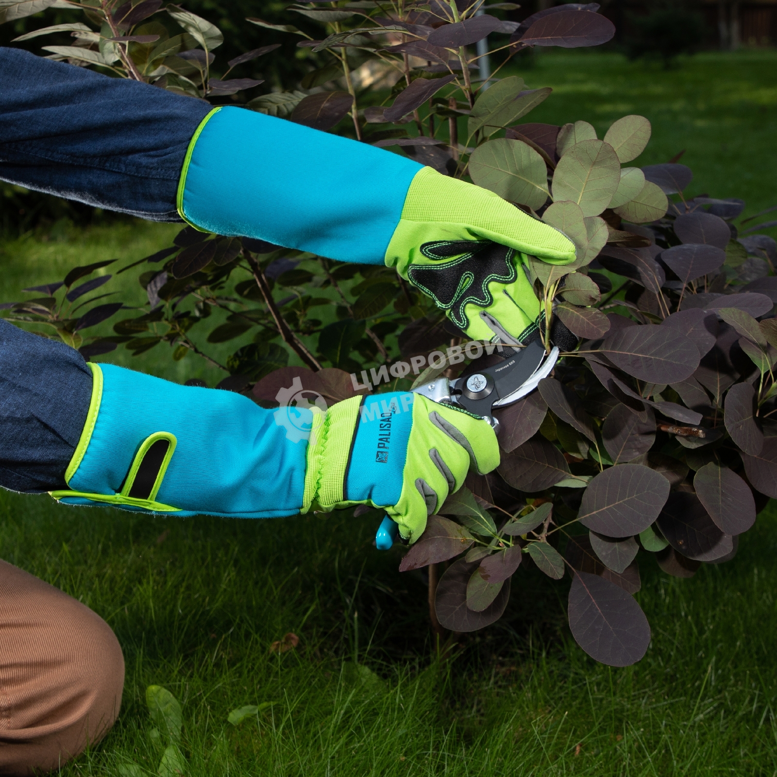 Перчатки садовые Luxe Palisad с удлиненной манжетой, размер 9