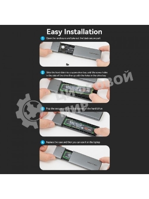 Корпус для SSD Vention USB 3.1 Gen 2-C M.2 NGFF (B-Key/B&M Key) Серый