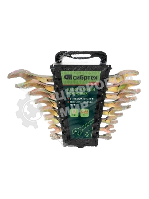 Набор ключей рожковых Сибртех 6-22 мм, 8 шт, желтый цинк Сибрех