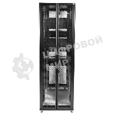 Шкаф серв.ПРОФ нап. 42U (600x1000) дверь перфор., задние двойные перфор., черный, в сборе (ШТК-СП-42.6.10-48АА-9005) (1 коробка)