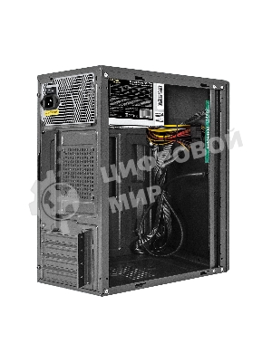 Компьютерный корпус Minitower ExeGate BAA-408-UNS500 (mATX, БП UNS500 с вент. 12см, 2хUSB, HD Audio, черный)