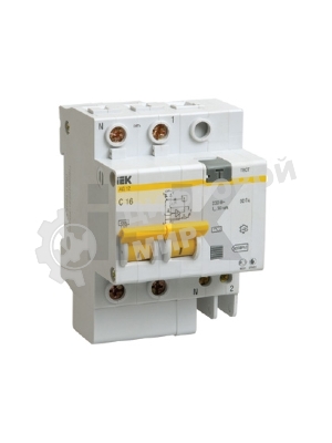 Выключатель автоматический дифференциального тока 2п C 10А 30мА тип AC 4.5кА АД-12 IEK MAD10-2-010-C-030