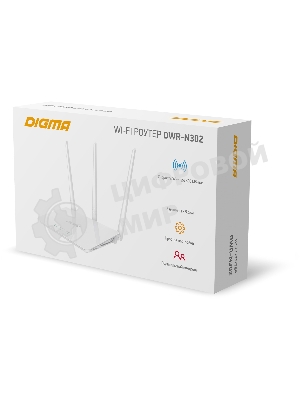 Роутер беспроводной Digma DWR-N302 N300 10/100BASE-TX белый (упак.:1шт)