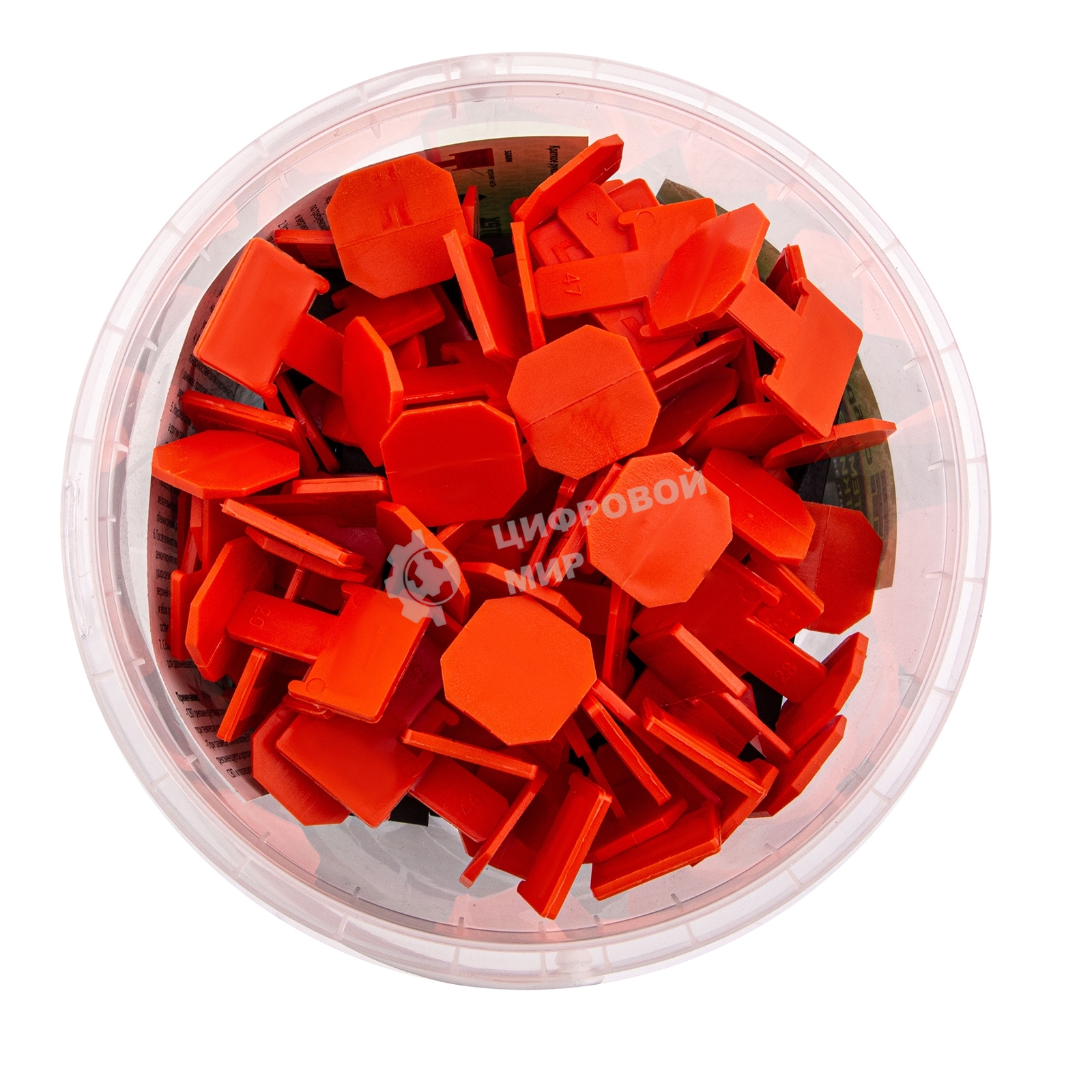 Система выравнивания плитки Сибртех (СВП), комплект: зажимы, клинья (50/50 шт), упаковка ведро