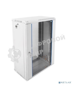 Шкаф телекоммуникационный настенный разборный ЦМО 18U (600 х 350) дверь стекло, черный (ШРН-Э-18.350-9005)