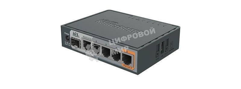 Маршрутизатор PoE MikroTikRB760iGS2 ядра (880 МГц), 5х 1G RJ45, SFP, USB, MicroSD, раздача PoE (HEX S)