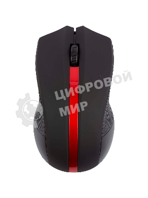 Мышь беспроводная HIPER HOMW-073 черный/красный, 1000 dpi, радиоканал, USB, кнопки - 3