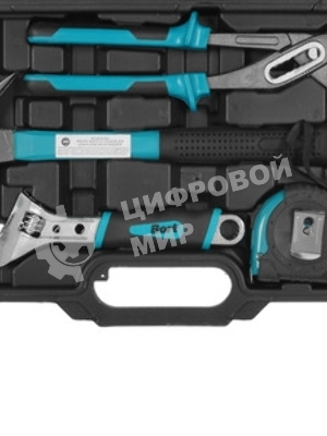 Набор ручного инструмента Bort BTK-19(93412864) Предметов в наборе 19 шт; Материал Сталь; Вес изделия 2,2 кг; Вес брутто=2,64 (Вес нетто=2,64) кг; 36,5 x 6,5 x 22; набор аксессуаров 20 шт; Биты из хромванадиевой стали, Отвертка с двухкомпонентной рукояткой; гарантия 2 г