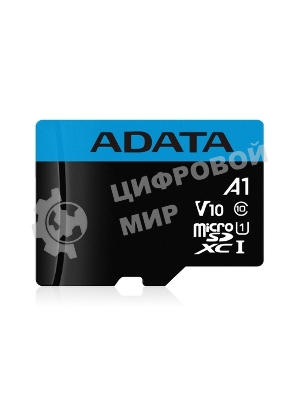 Флеш карта microSD 64Gb ADATA microSDHC Class 10 UHS-I A1 100/25 MB/s (SD адаптер)