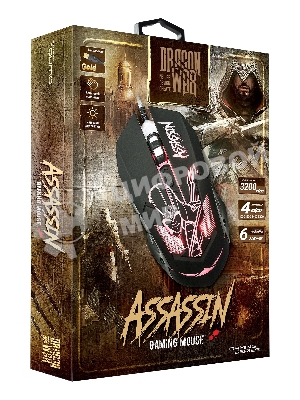 Мышь проводная Qumo Dragon War Assassin M33 черный, 3200 dpi, USB, кнопки - 6