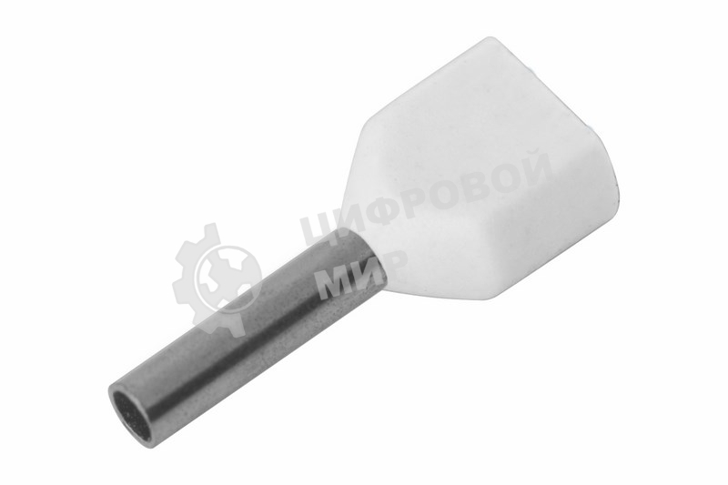 Наконечник штыревой втулочный изолированный Rexant F-8 мм 2х0.5 мм² (НШВи(2) 0.5-8/Ги2 0,5-8) белый