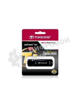 Флешка USB Transcend JetFlash 750 (TS64GJF750K), 64Gb, USB 3.0, R/W 130/40, черный