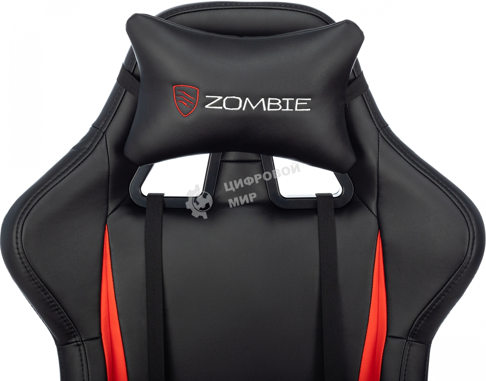Кресло игровое Zombie GAME TETRA черный/красный эко.кожа крестов. пластик
