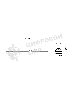 Прозрачный Светильник Gauss Fito TL LED линейный 15W 3000K 1172мм (Full spectrum) 1/25