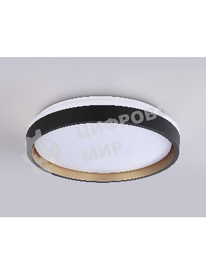 Светодиодный светильник RGB Ambrella light FZ604 BK/GD черный/золото IP20 46W 3000K-6500K+RGB D390*80 (ПДУ ИК)