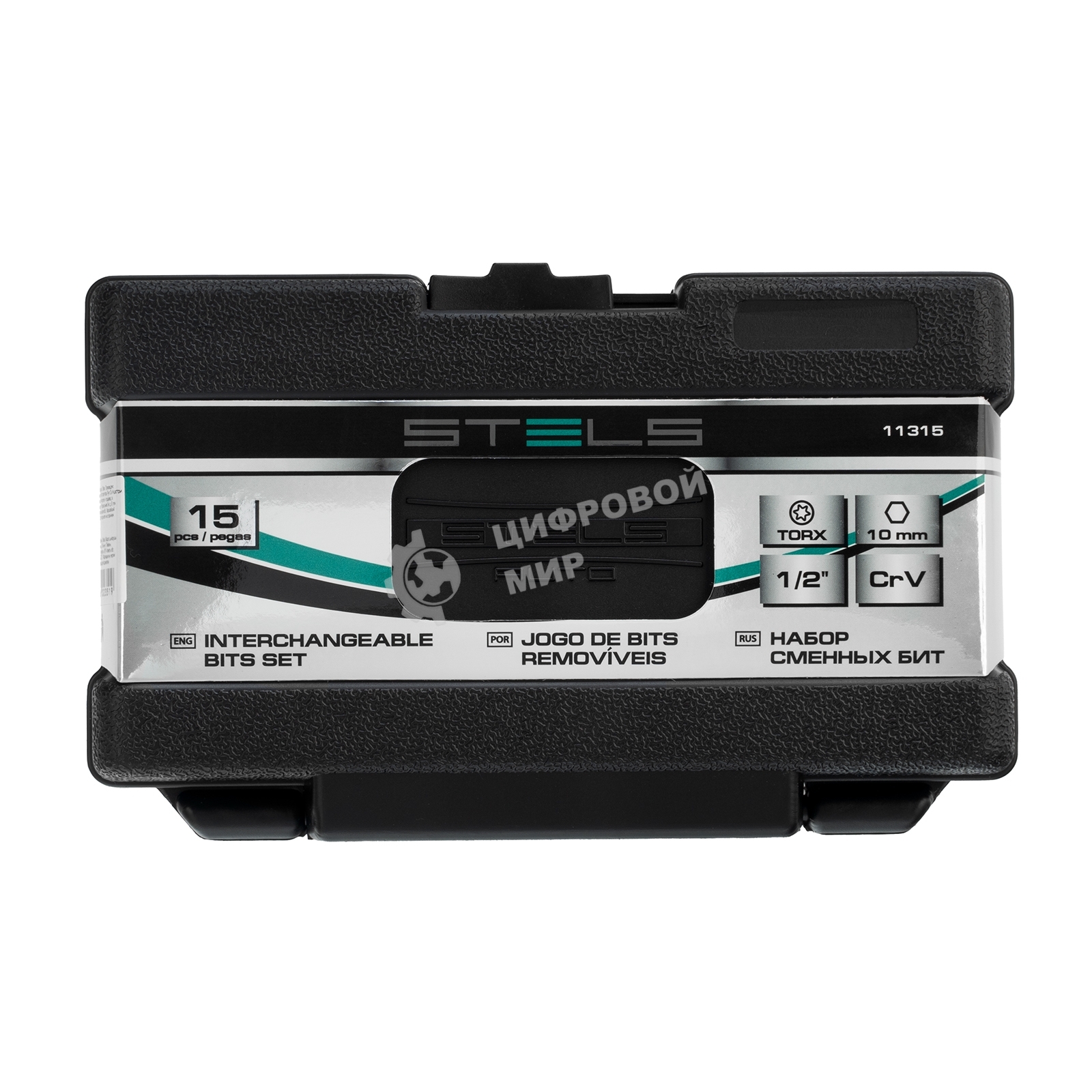 Набор бит Stels TORX, хвостовик-шестигранник, 10 мм, CrV, 15 предм.
