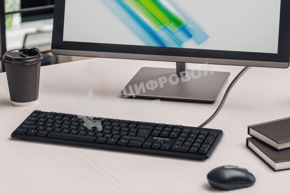 Клавиатура проводная Defender Element HB-520, USB, черный