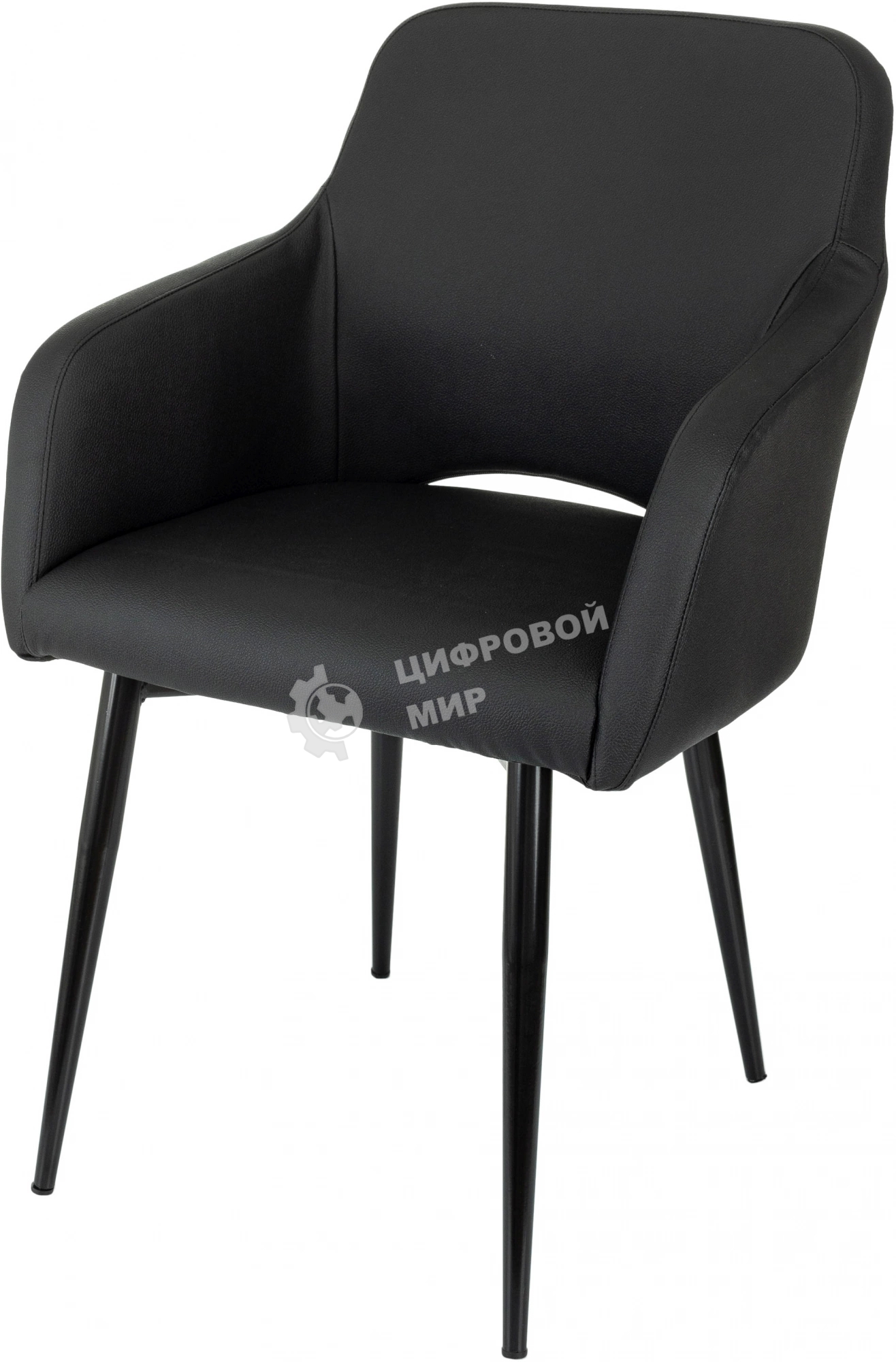 Кресло офисное Бюрократ CH-380F черный, эко.кожа, на ножках металл