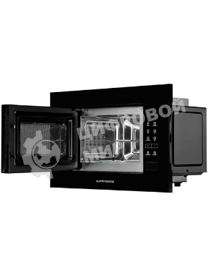 Встраиваемая микроволновая печь Kuppersberg HMW 620 B, объем 20 л, мощность 700 Вт, поворотный стол, High-Tech, 9 автоматических программ, гриль, сенсорное управление, черный