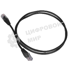 Патч-корд TWT UTP кат.5e, с заливными колпачками, 0.15 м, черный