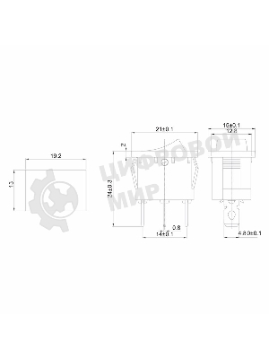 Выключатель клавишный Rexant 250V 6А (3с) ON-OFF зеленый с подсветкой Mini
