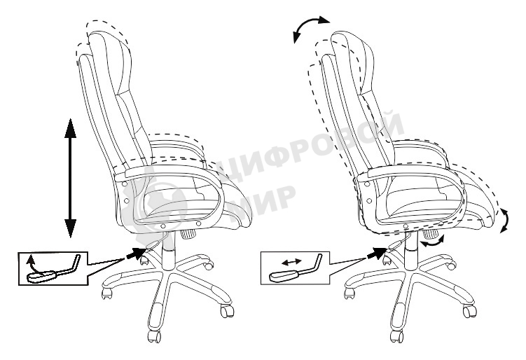 Кресло руководителя Бюрократ CH-824/LT-21 песочный