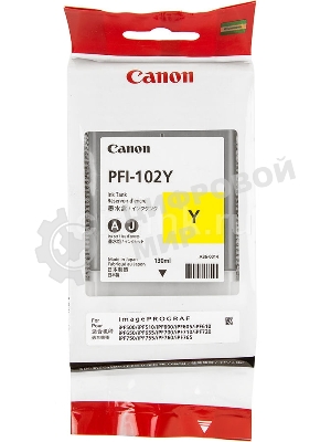 Картридж струйный Canon PFI-102Y (0898B001) желтый, 130 мл., для imagePROGRAF iPF605, iPF610., iPF650, iPF655, iPF710, iPF750, iPF755, LP17, iPF510