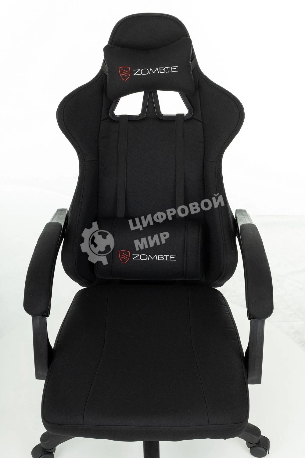 Кресло игровое Zombie Rudger черный с подголов. крестов. пластик