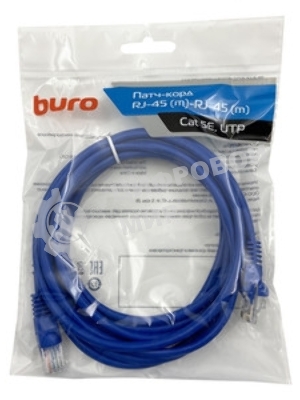 Патч-корд Buro UTP cat.5e 3м зеленый RJ-45 (m)-RJ-45 (m)