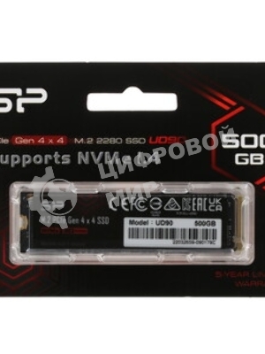 Накопитель SSD Silicon Power PCI-E 4.0 x4 500Gb SP500GbP44UD9005 M-Series UD90 M.2 2280