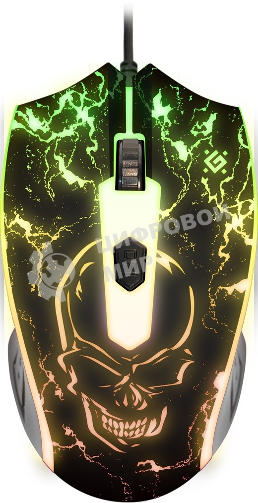 Мышь проводная Defender Overmatch GM-069 черный, 2400 dpi, USB, кнопки - 4