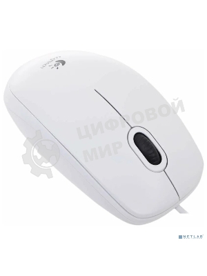 Мышь проводная Logitech B100 белый, 1000 dpi, USB, кнопки - 3