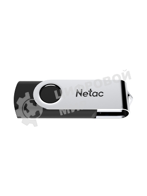 Флешка USB Netac U505 (NT03U505N-064G-20BK), 64Gb, USB 2.0, R/W 70/30, черный/серебристый