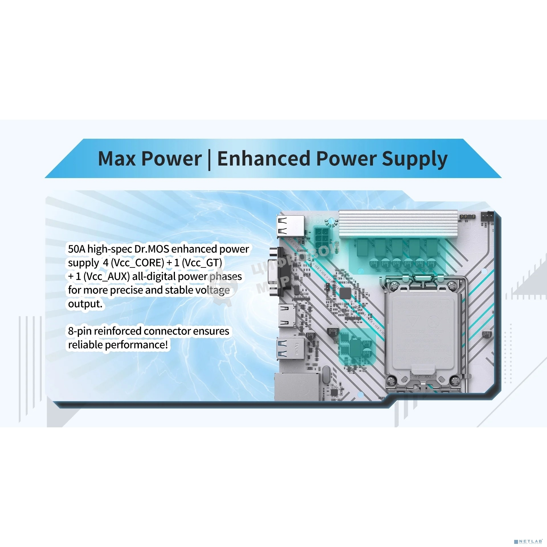 Материнская плата MAXSUN MS-B760M GAMING WIFI ICE (Socket 1700, mATX, 2*DDR4(64Gb), VGA/HDMI, 3*SATA3, 1*M.2, 1*PCIEx16/1*PCIEx1, 2*USB2.0, 4*USB 3.2, LAN 1*1G, Bluetooth, Wi-Fi 802.11ac, ARGB, white, RTL)