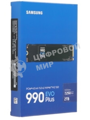 Накопитель SSD Samsung 990 EVO Plus, 1024 Gb, M.2 2280, PCIe 4.0 x4, NVMe, R/W 7150/6300