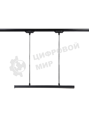 Трековый однофазный подвесной светодиодный светильник Ambrella light GL6787 BK черный LED 24W 4200K 600*22*1025