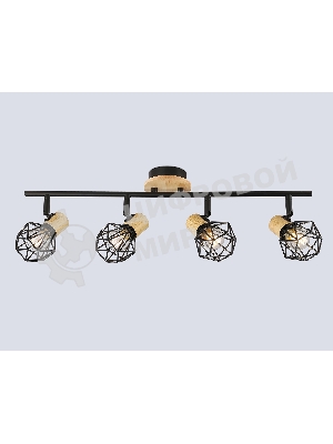 Светильник Ambrella light TR8754/4 BK/WD черный/дерево IP20 E27/4 615*115*200