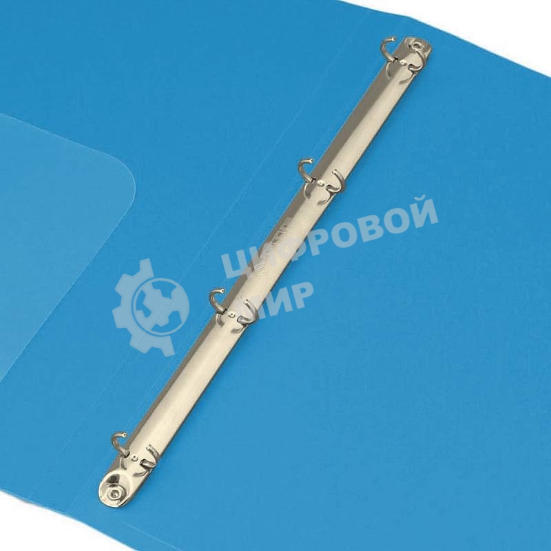 Папка на 4-х кольцах Бюрократ -0818/4RBLU A4 пластик 0.7мм кор.18мм внут.и торц.карм синий