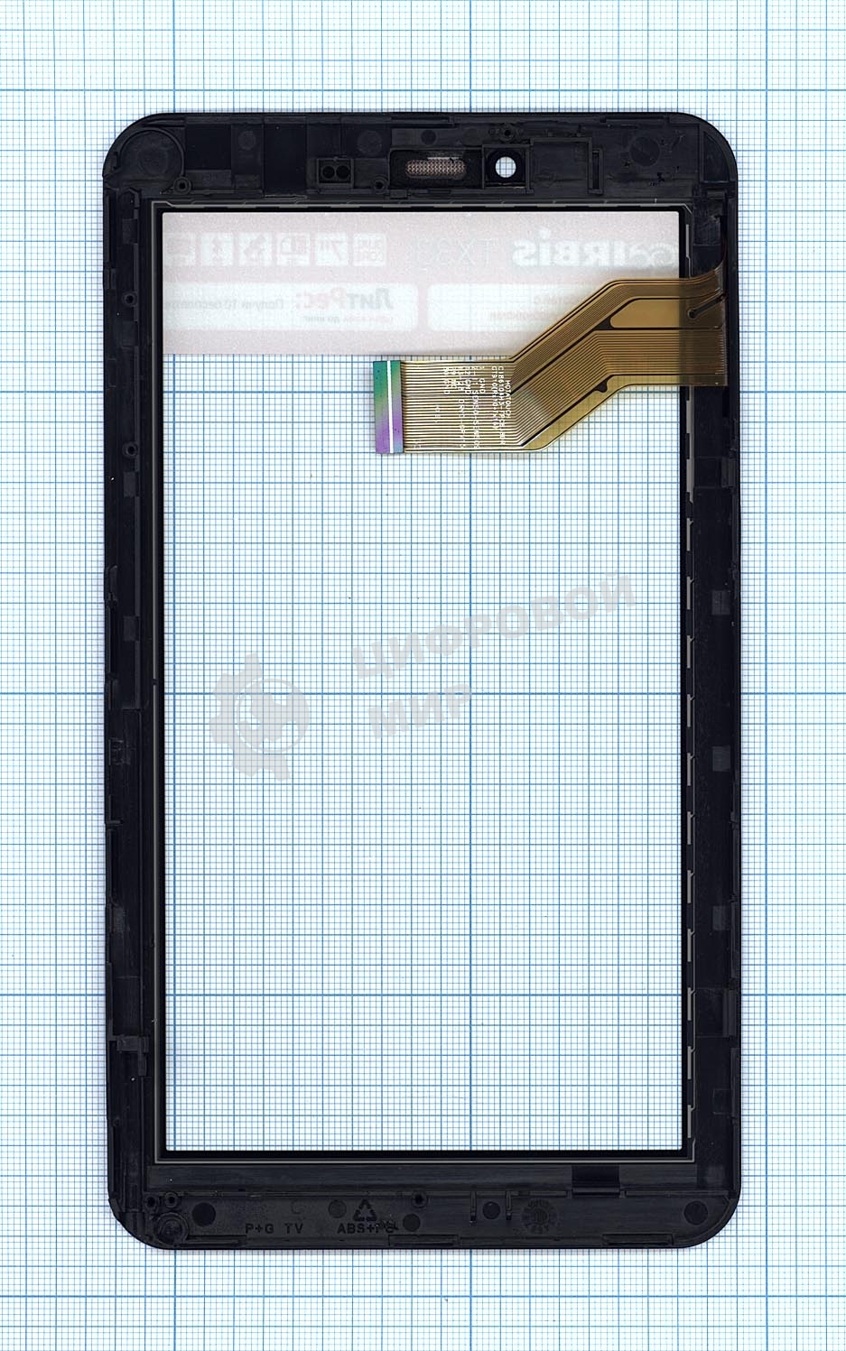 Сенсорное стекло (тачскрин) для Irbis TX33, черное с рамкой