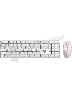 Комплект клавиатура+мышь Defender Motion C-977 проводной, USB, 1600 DPI, белый