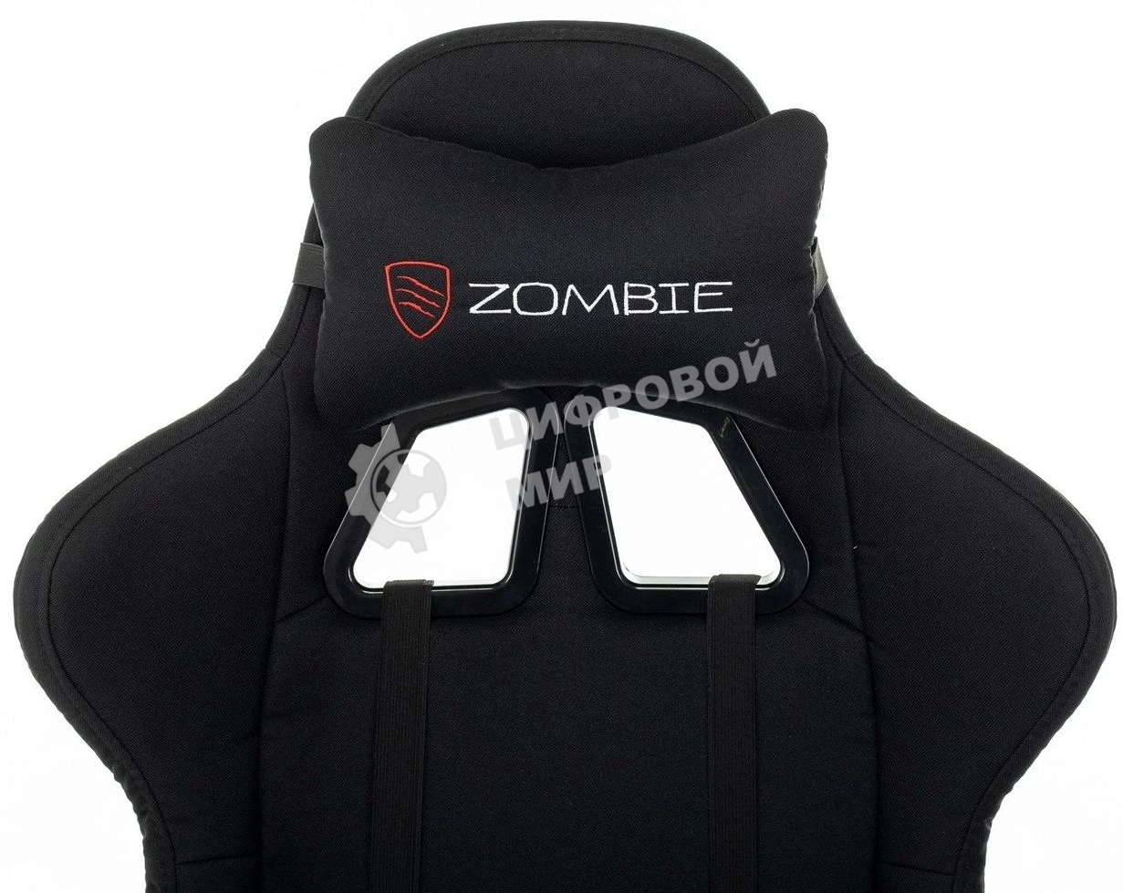 Кресло игровое Zombie Rudger черный с подголов. крестов. пластик