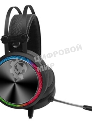 Гарнитура Oklick HS-L810G чёрный, проводная, USB, подсветка