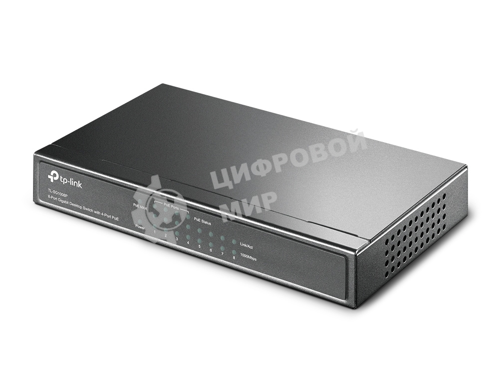 Коммутатор TP-Link SMB TL-SG1008P Коммутатор 8-port Gigabit Switch с 4 портами РоЕ