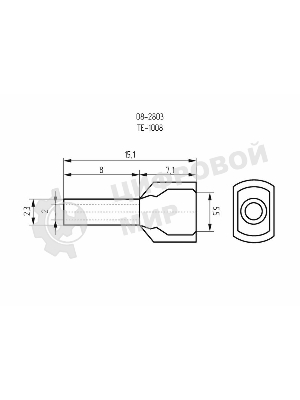 Наконечник штыревой втулочный изолированный Rexant F-8 мм 2х1 мм² (НШВи(2) 1.0-8/НГи2 1,0-8) красный