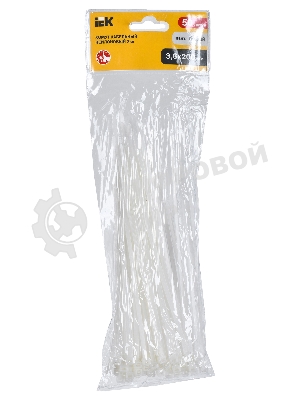 Хомут IEK UHH20-D036-200-050 200x3.6 мм (упак:50шт) нейлон белый