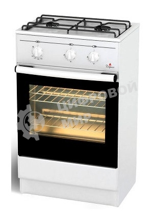 Плита газовая Darina 1AS GM 521 001 W белый/черный, конфорок 2 шт, духовка 45 л, 50 см x 85 см x 41 см