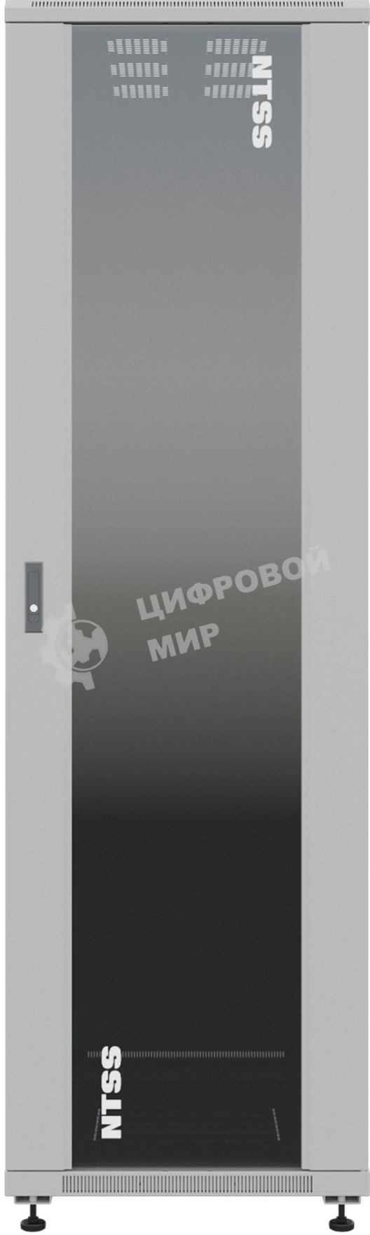 Шкаф серверный NTSS Премиум NTSS-R47U60100GS, напольный 47U 600x1000мм пер.дв.стекл металл 900кг серый 2210мм IP20