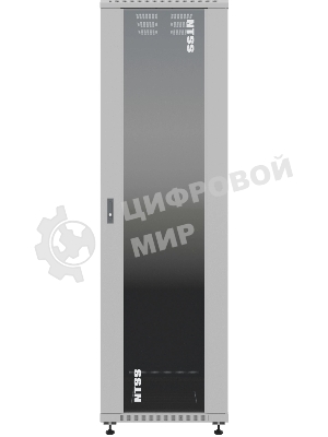 Шкаф серверный NTSS Премиум NTSS-R47U60100GS, напольный 47U 600x1000мм пер.дв.стекл металл 900кг серый 2210мм IP20