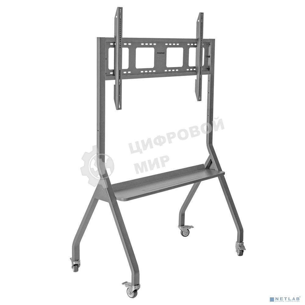 Мобильная стойка напольная Kromax OMEGA-12 silver, 1 шт/уп, Мобильная стойка напольная для TV 32